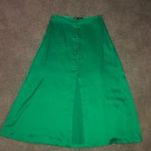 Zara satin effect buttoned skirt
